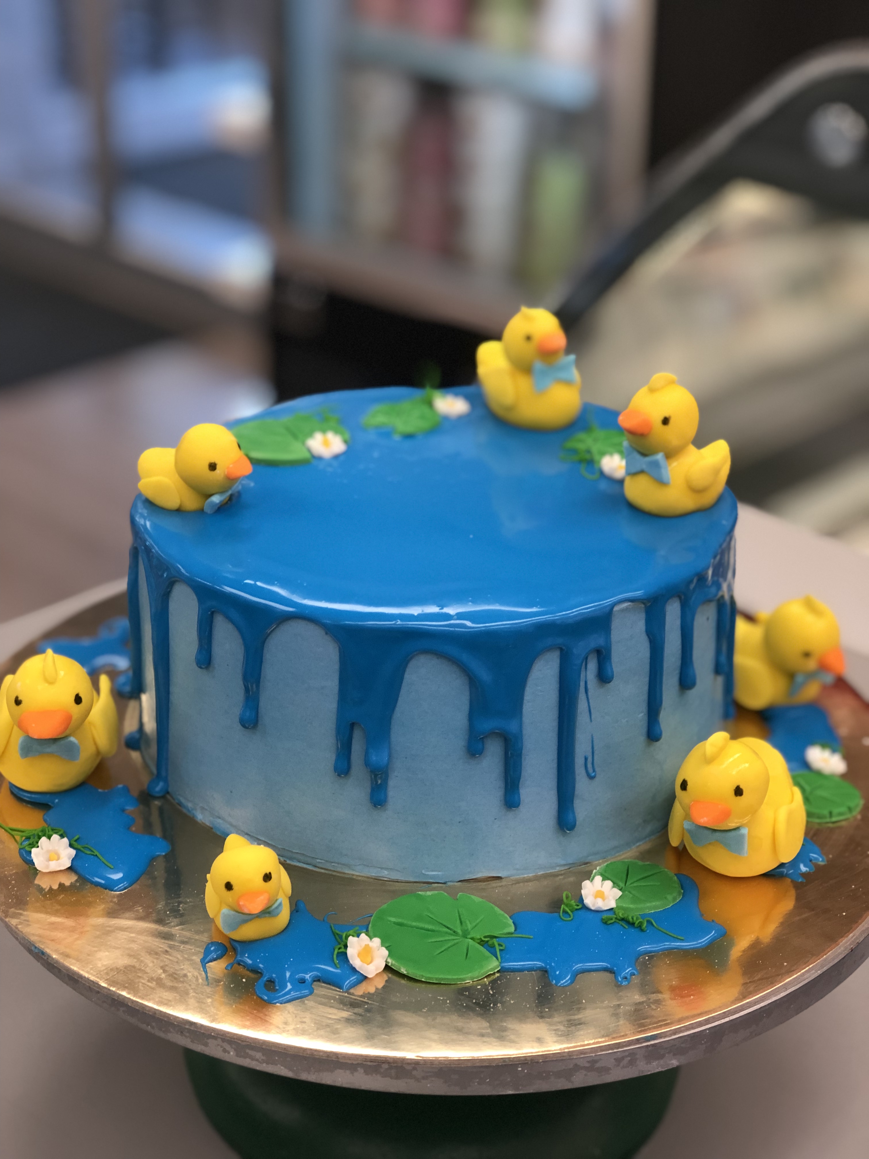 Duck Pond Baby Cake made with Fondant Goodies