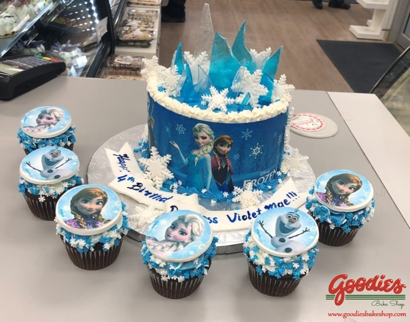 Frozen Theme Cake and Cupcakes by Goodies